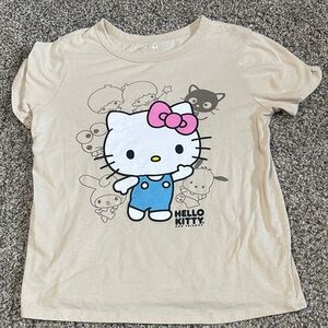 Hello Kitty Kids T-Shirt with Pink Bow and Blue Outfit
